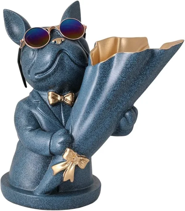 Stylized Dog Vase – 8.5” Decorative Accent - Image 3