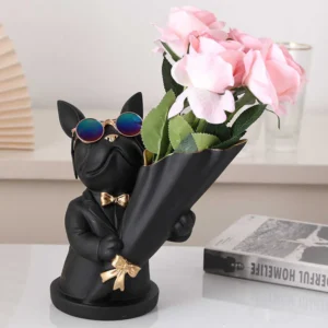 Stylized Dog Vase – 8.5 in high Decorative Accent