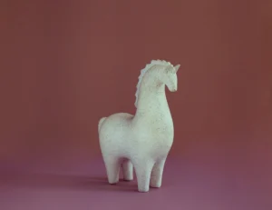 Snub Horse Sculpture Decorative Accent 23 cm