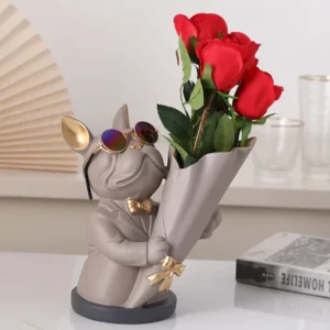 Stylized Dog Vase – 8.5 in high Accent