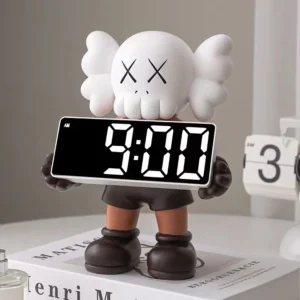 Digital clock sculpture with Alarm- Kaws inspired 8.5 in high