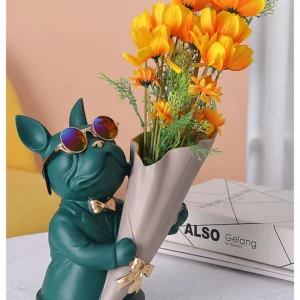 Stylized Dog Vase – 8.5” Decorative Accent