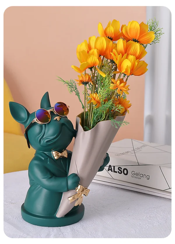 Stylized Dog Vase – 8.5” Decorative Accent
